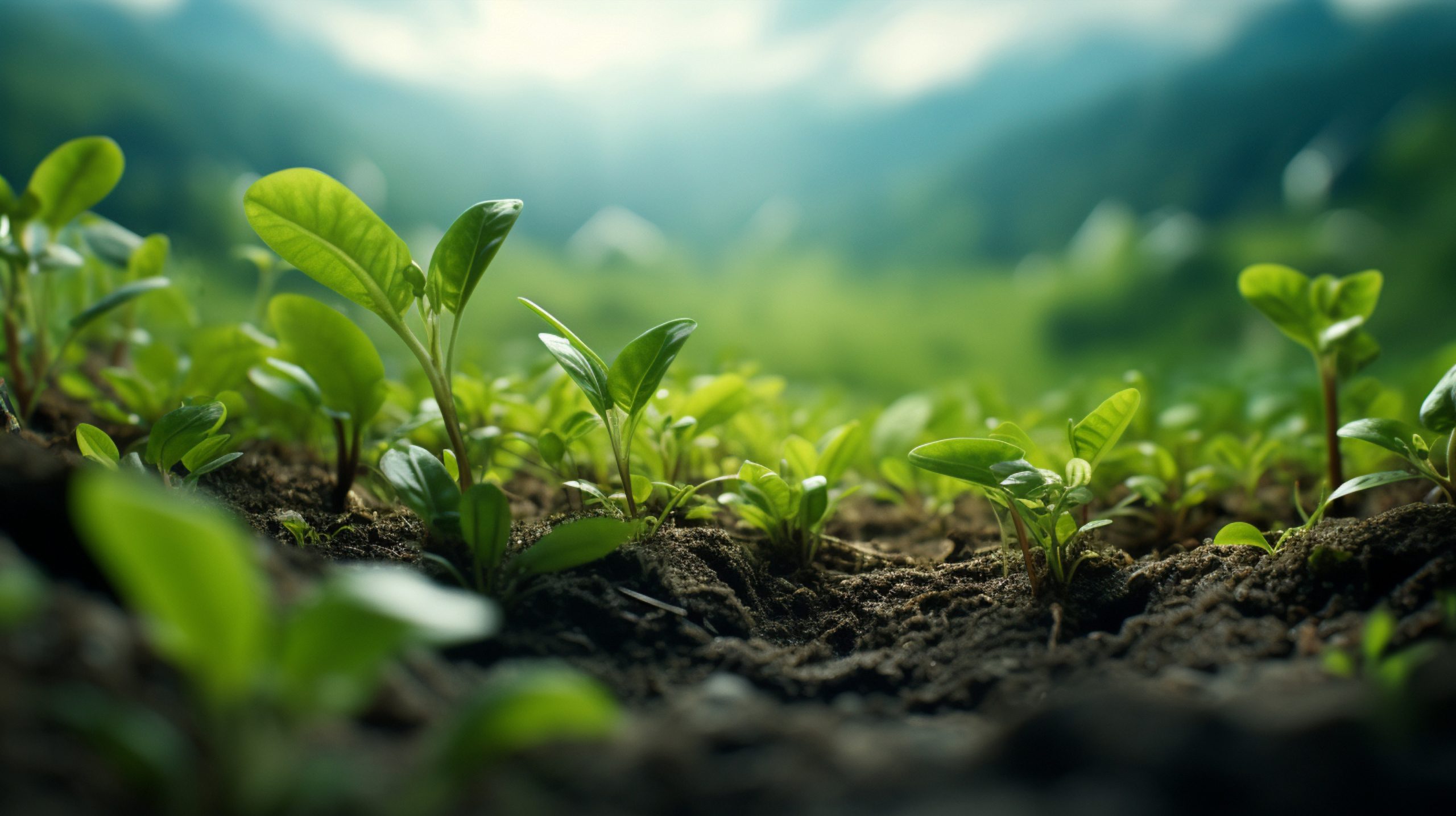 Seedlings growing in fertile soil at Pistis Farming